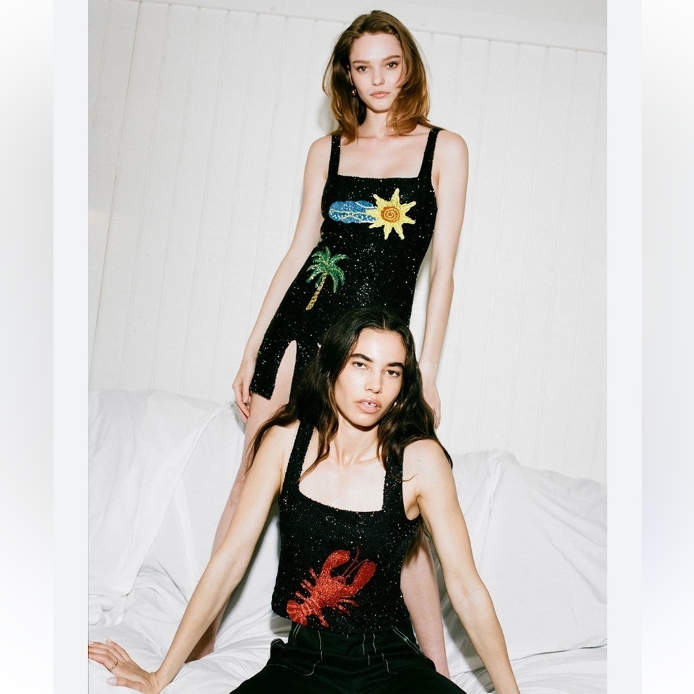 Staud Le Sable Lobster Jaguar Beaded Dress - Picture 2 of 10